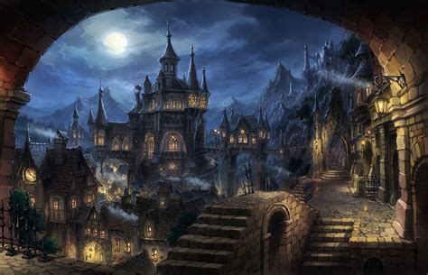 Cityscape Dark Fantasy Fantasy Art Wallpaper Hd Fantasy Castle
