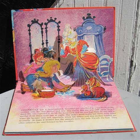 Vintage 60s Cinderella Fairy Tale Pop Up Book Printed