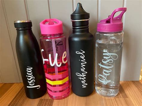 Custom Name Vinyl Decal Water Bottle Decal Sticker Back To Etsy