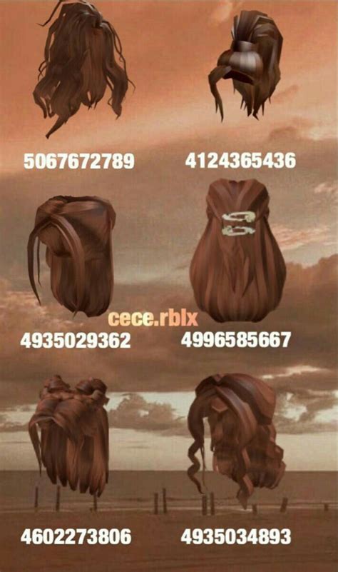 Roblox Hair Codes Brown Brown Aesthetic Hair Bloxburg Decal Codes