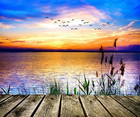 Sitting On The Dock Lake Sunset Painting Lake Painting Sunset Painting
