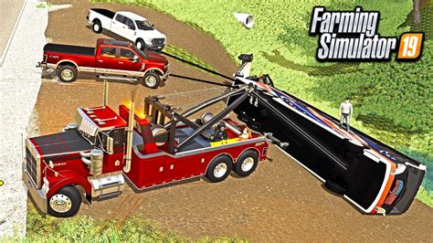 Heavy Towing Rescue Flipped Big Rv And Trailer Farming Simulator