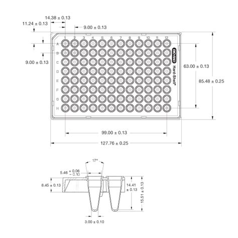 Low Profile 96 Well Semi Skirted Pcr Plate Dimensions