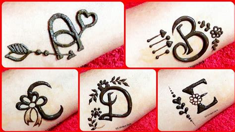 Alphabet Tattoo Mehndi Designsabcde Letter Tattoo Mehndi Designs