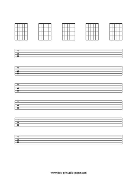 Free Printable Blank Guitar Tab Sheets D Mary Jerseymaxb