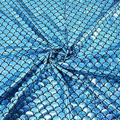 Amazon Mermaid Hologram Spandex Fabric Fish Scale Stretch Laser