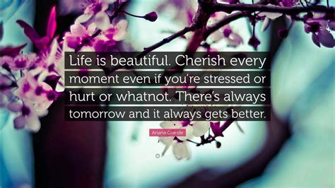 Ariana Grande Quote “life Is Beautiful Cherish Every Moment Even If