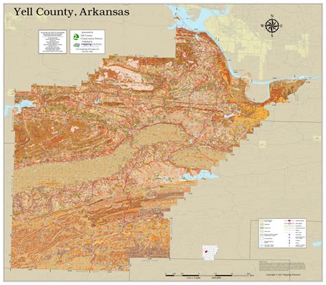 Yell County Arkansas 2021 Soils Wall Map Mapping Solutions