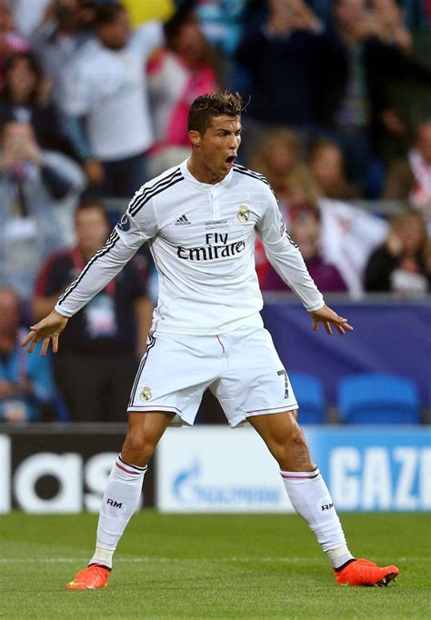 Cristiano Ronaldo Of Real Madrid Celebrates After Scoring The Opening Goal During The Uefa Super