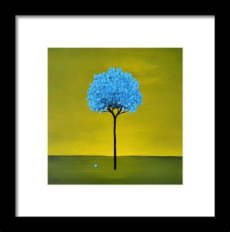 Blue Tree Painting Framed Print By Zarema Mamedova Tree Painting