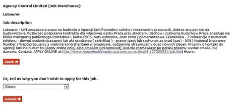 They are always checking to see if there are any openings. Job advert that was all in Polish!: Labourer vacancy ...