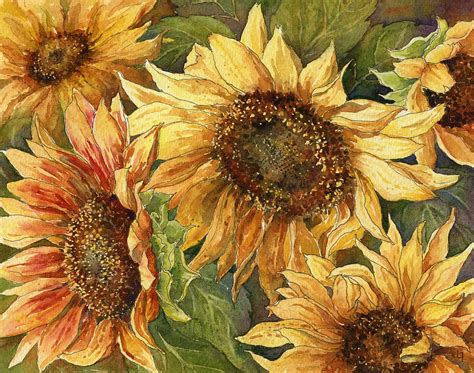 Sunflowers Painting By Leslie Fehling Fine Art America
