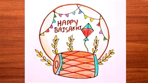 Baisakhi Drawing Posterबैसाखी पर चित्र बनाएं Easy Baisakhi Festival