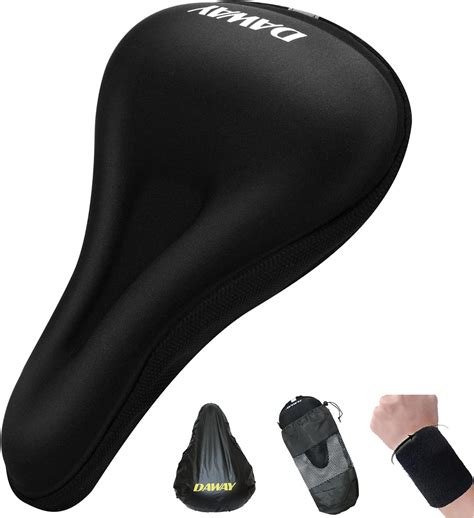 Daway Comfortable Bike Seat Cover C7 Soft Gel And Foam Padded Exercise Bicycle Saddle Cushion
