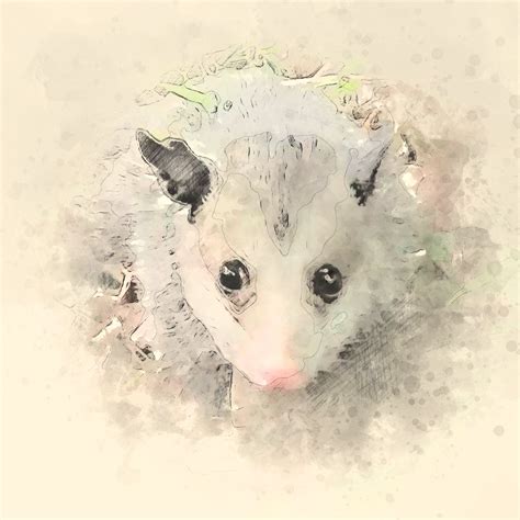 Sweet Possum Fine Art Print Possum Print Opossum Print Etsy México