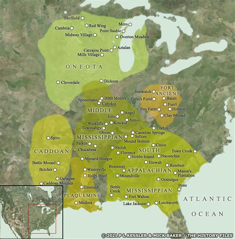 Map Of The Mississippian And Neighbouring Cultures