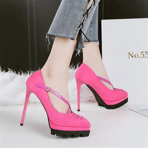 2018 Women Extreme 12cm Scarpins Fetish High Heels Lady Heels Platform