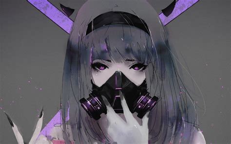 Anime Girl Gas Mask K X Wallpaper Pc Desktop