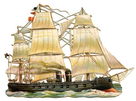 Vintage Ship Image Steam And Sails The Graphics Fairy
