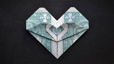 My Money Double Heart Easy Dollar Origami Tutorial Diy By Nprokuda