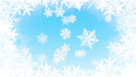 White Background With Light Blue Snowflakes Falling Down Stock Footage