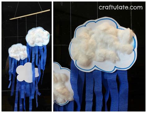 Make A Fun Cloud Mobile With The Kids Weather Crafts Snow Crafts