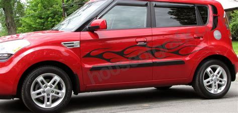 Flame Flaming Side Body Decal Decals Graphics Fit Kia Soul Click