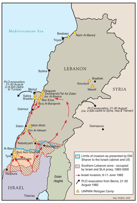 Passia Maps Special Themes Lebanon 1982