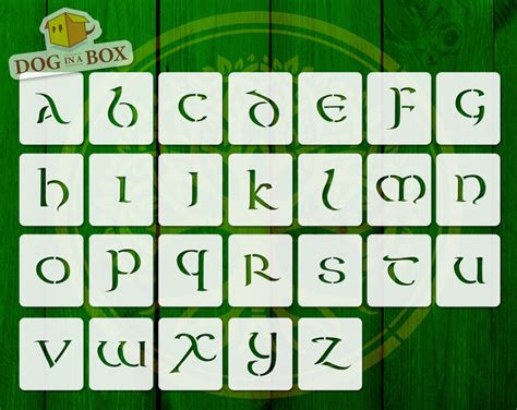Gaelic Celtic Alphabet Stencils N 1 Set Of 26 Letters Etsy Singapore