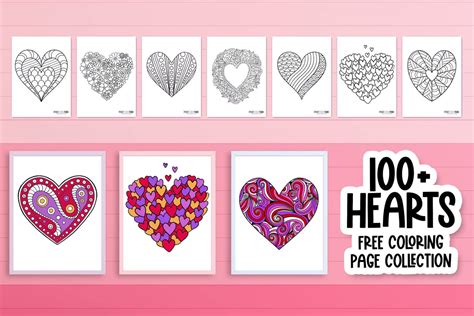 100 Heart Coloring Pages A Huge Collection Of Free Valentines Day