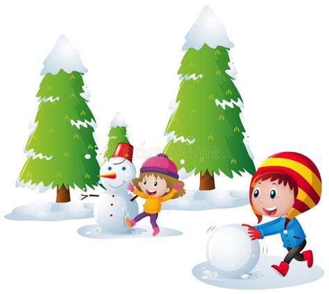 Clipart Kids Playing Snow Stock Illustrations 180 Clipart Kids