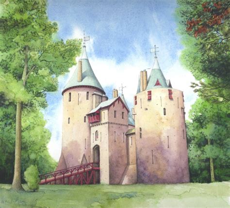 Painting Of Castell Coch Cardiff Original Watercolour Castle Etsy