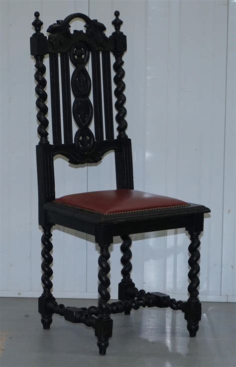 Price is $700 per chair for a balloon back and $1000 a chair for an armless chair with an upholstered top. Four Victorian Carved Oak Dining Chairs Leather Upholstery ...