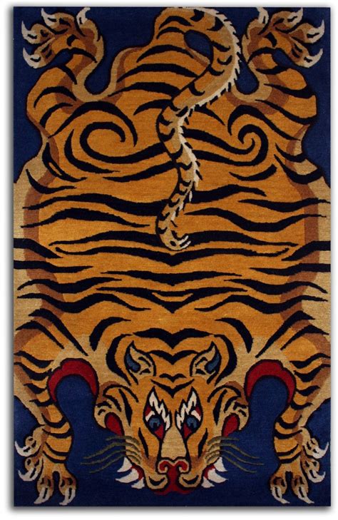 Tibetan Tiger Rug Asian Artwork Tiger Rug Indonesian Art Tibetan