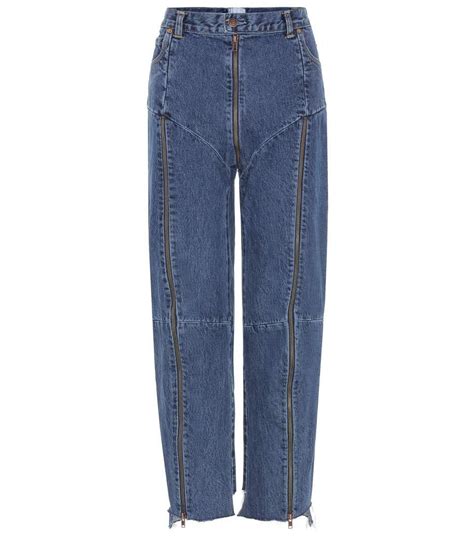 Vetements High Rise Distressed Jeans In Blue Modesens