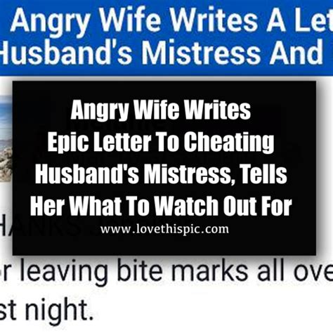 Angry Wife Writes Epic Letter To Cheating Husbands Mistress Tells Her