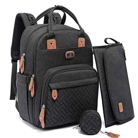 Diaper Bag Backpack With Portable Changing Pad Pacifier Case And