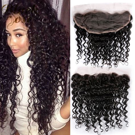 Full Frontal Lace Closure Indian Deep Curly Hair 13x4 Deep Wave Lace