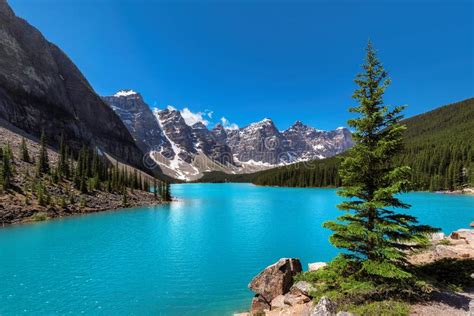 Moraine Lake In Canadian Rockies Stock Photo Image Of