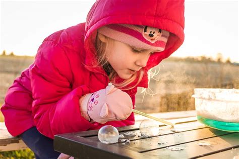 Winter Science Experiment For Kids How To Make Frozen Bubbles
