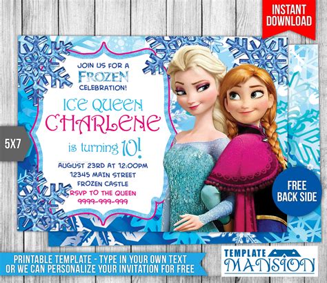 Disney Frozen Birthday Invitation By Templatemansion On Deviantart