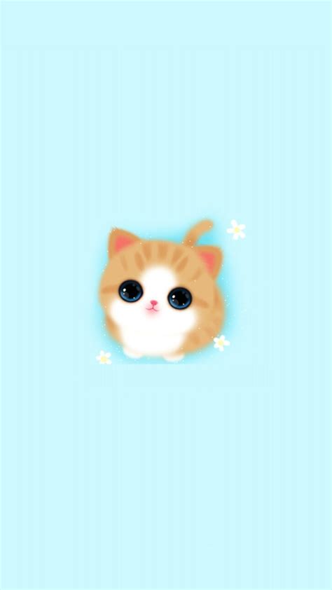 Cute Girly Iphone Wallpaper Cat Baby Blue 2019 3d Iphone