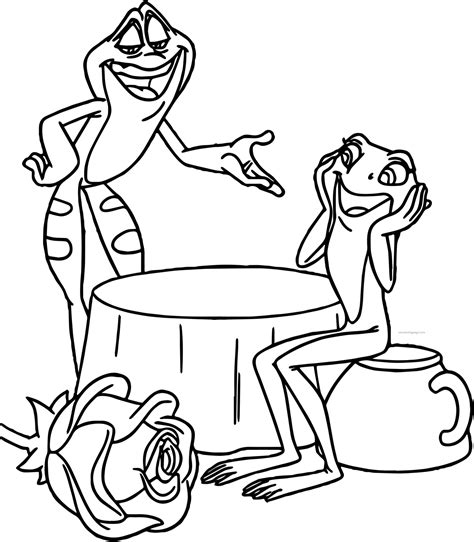 Disney The Princess And The Frog Rose Frogs Coloring Page