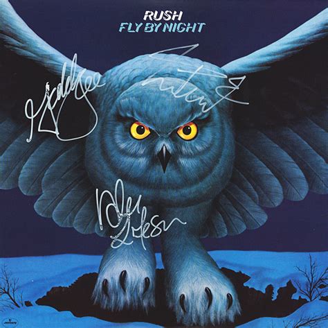 Rush Band Signed Fly By Night Album Artist Signed Collectibles And Ts