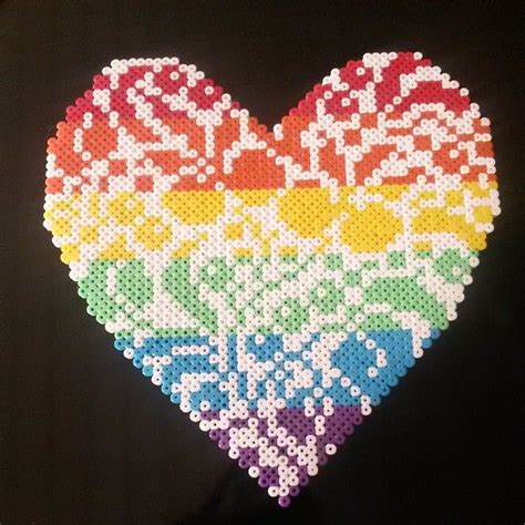 Rainbow Heart Hama Perler Beads By Trine Tf Perler Beads Designs