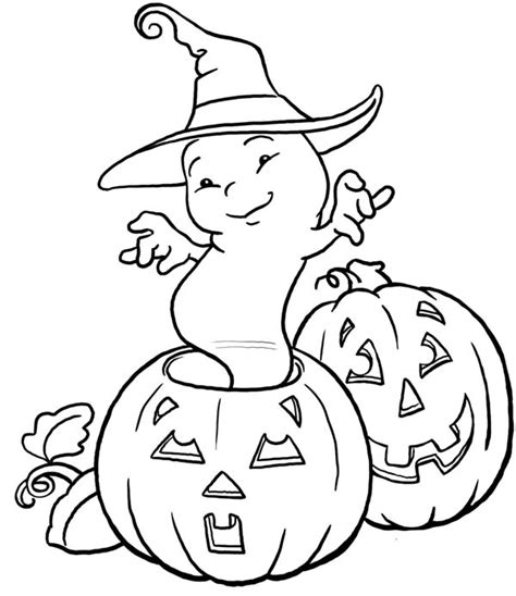Find a chore your kid loves to do, and start a habit of wanting to help out that'll last a lifetime. Little Ghost With Hat And Halloween Pumpkins Coloring Page ...