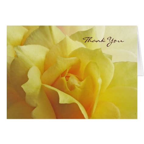 Yellow Rose Thank You Note Card Zazzle