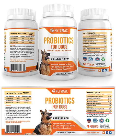 Shop vitamins, nutritional supplements, organic food and other health products online at vitacost.com. Dog Probiotics Supplement Label Template Design