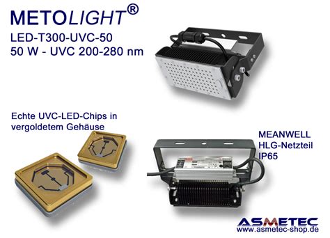 Led Flt Uvc 50 Uvc Flood Light 200 280 Nm 50 Watt Asmetec Led