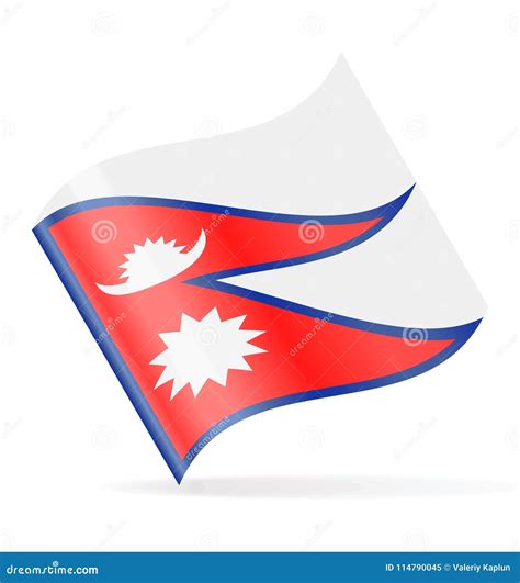 Nepal Flag Vector Waving Icon Stock Illustration Illustration Of
